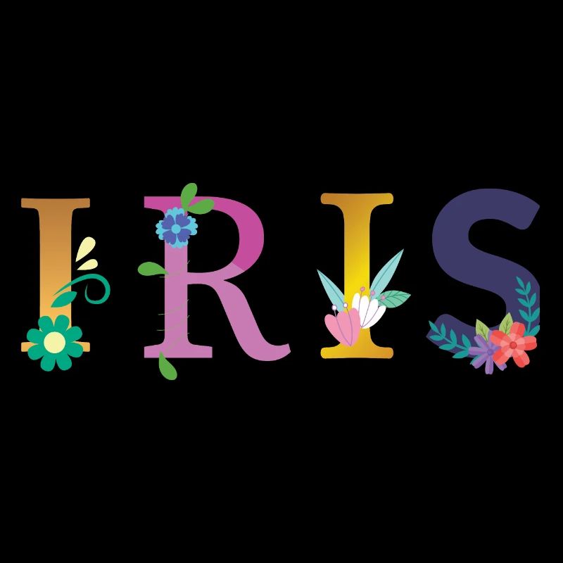 Nom IRIS orné de fleurs