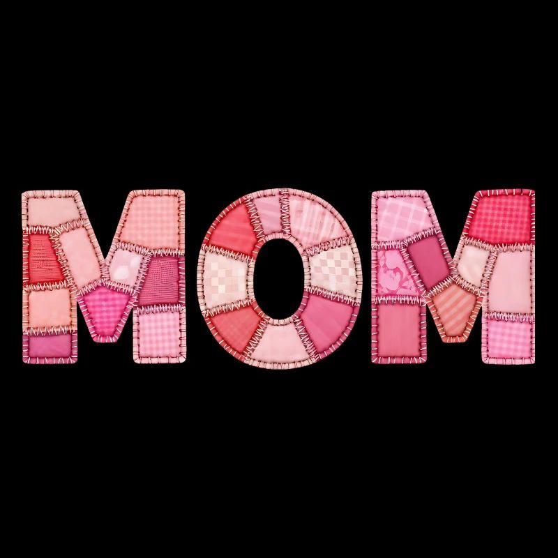 DIY Patchwork Style Mom Typografie Mama