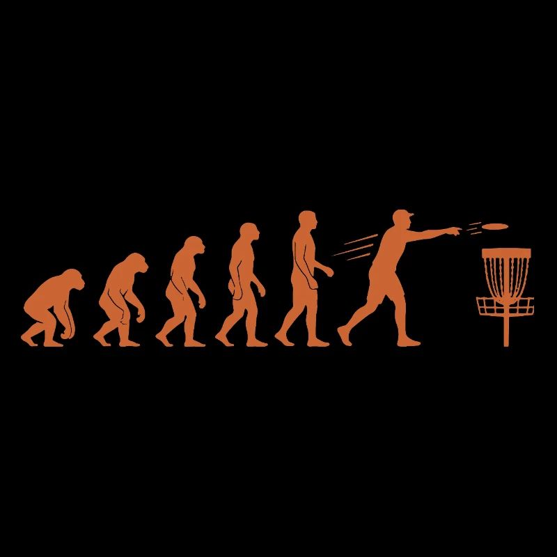 Disc Golf Evolution Lustiger Discgolfer Fliegender Disc