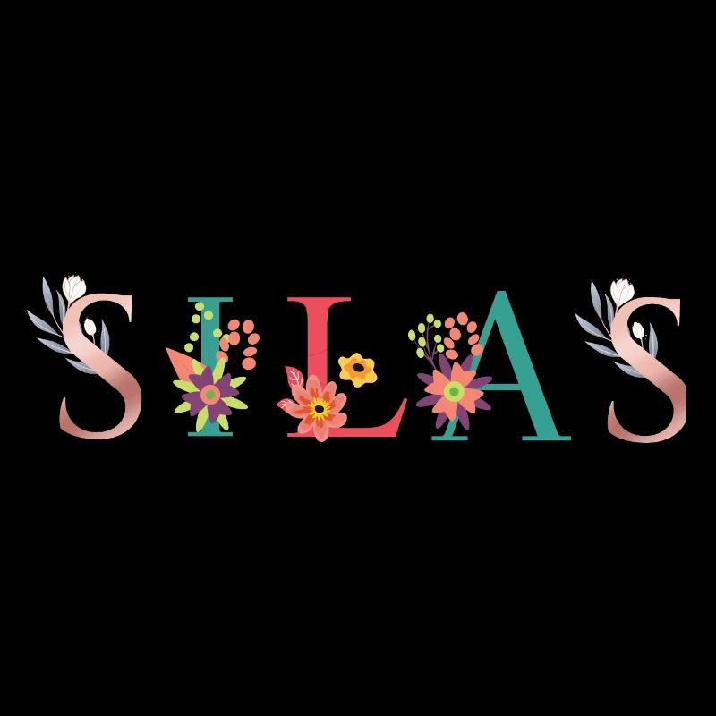 SILAS Name Art avec fleurs brodées