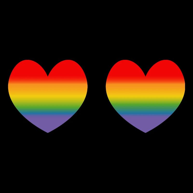 Zwei Regenbogenherzchen Verlauf
