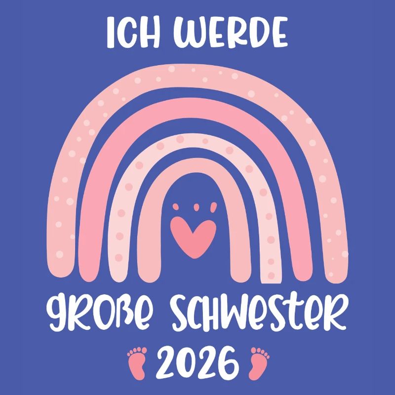 Ich werde große Schwester 2026 Regenbogen Mädchen