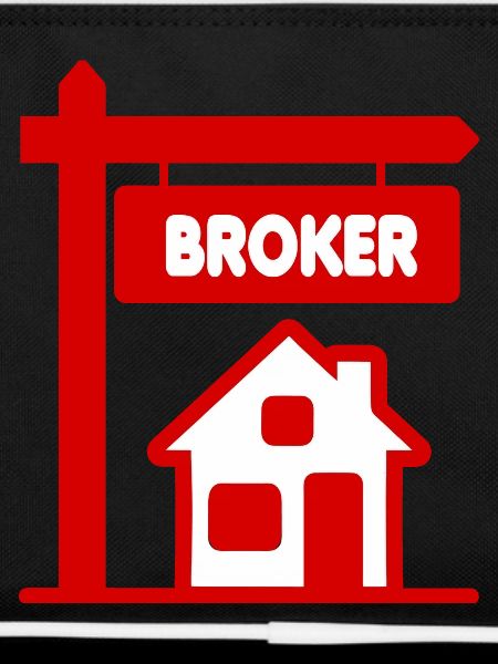 Maklerhäuschen mit Text BROKER