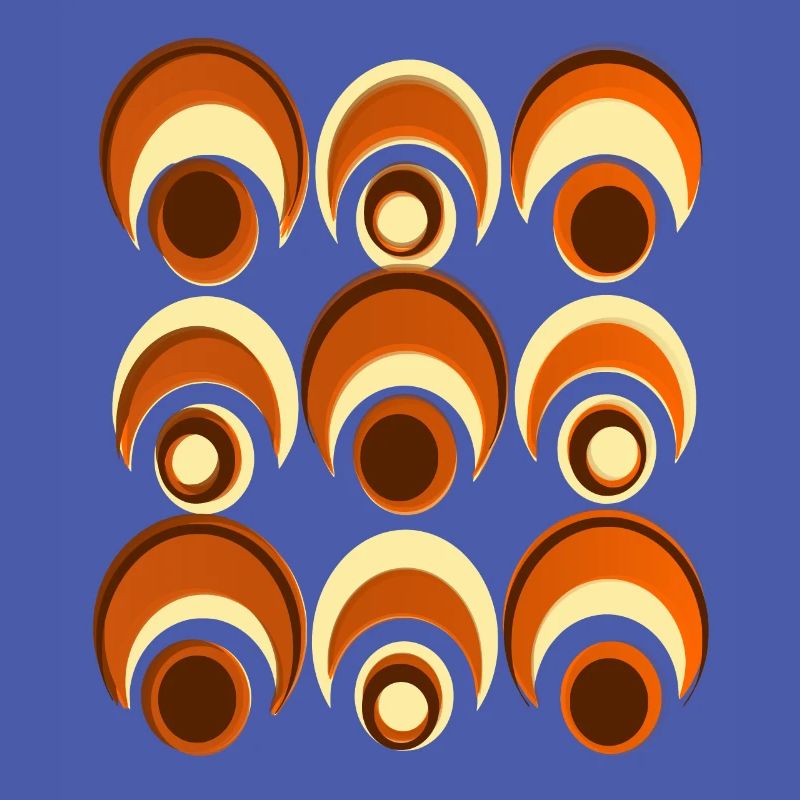 60s 70s Retro Pattern Circle Style Pattern