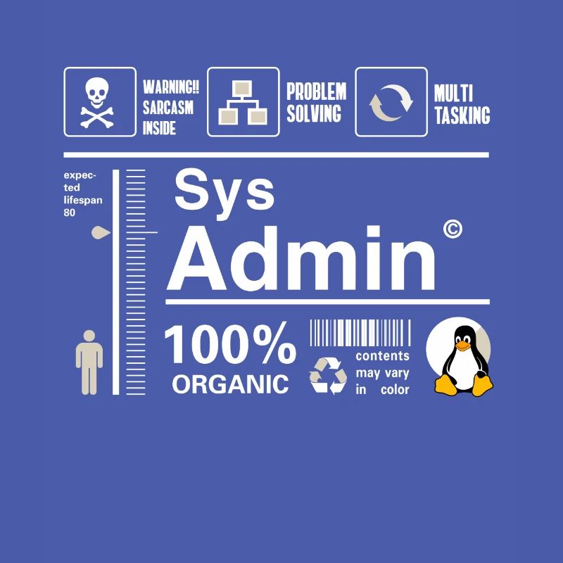 Sys Admin Penguin Computer Nerd pc Board cpu inh