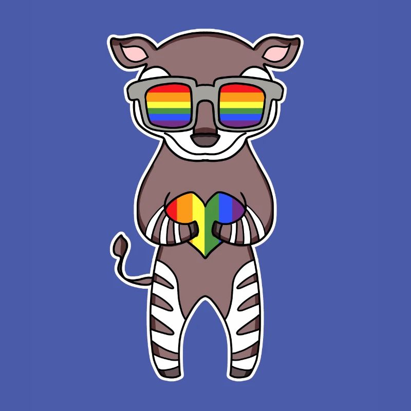 Regenbogen - Okapi mit Brille
