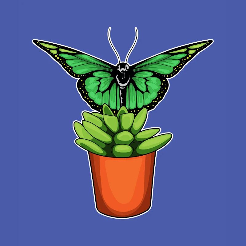 Fleur de pot de fleurs papillon