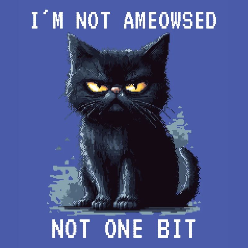 I'm Not Ameowsed Schwarze Katze Pixelart Pixel
