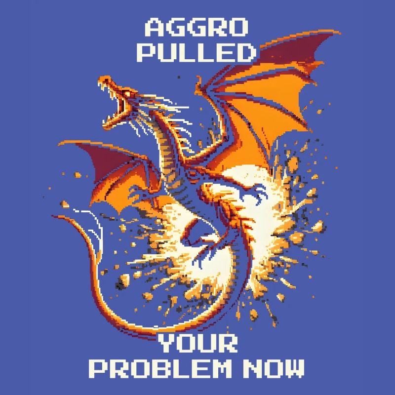 Aggro gezogen – dein Problem | Drache Pixel Art