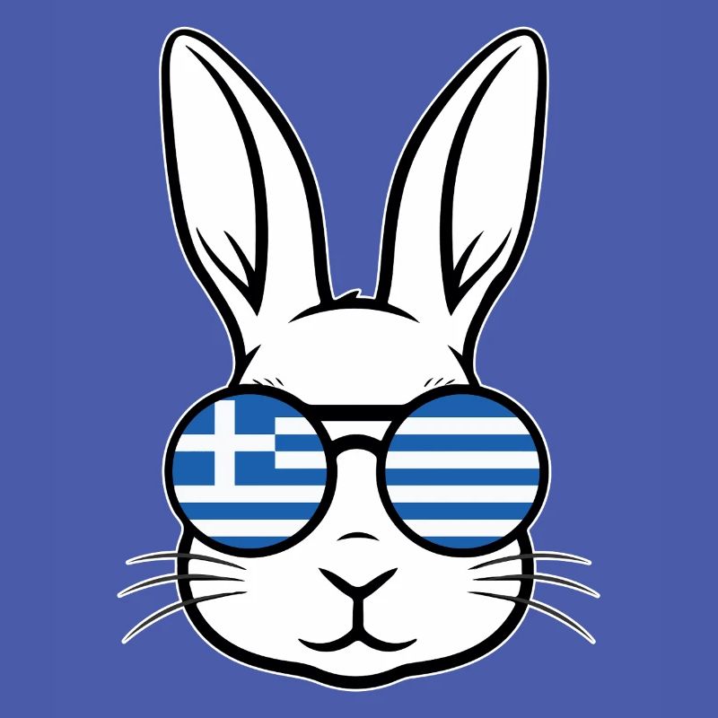 Greek Easter Greek Flag Easter Rabbit Bunny
