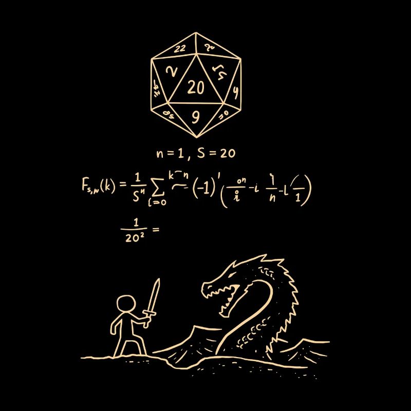 D20 Dice Probability Shirt RPG Nerd Math Fantasy