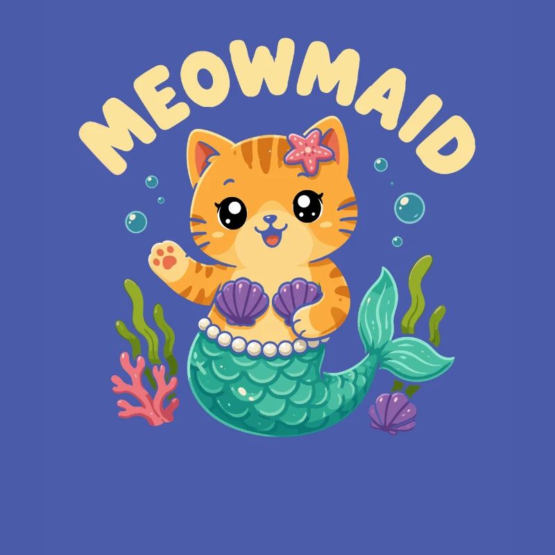 Jeu de mots Chat sirène-chat mignon