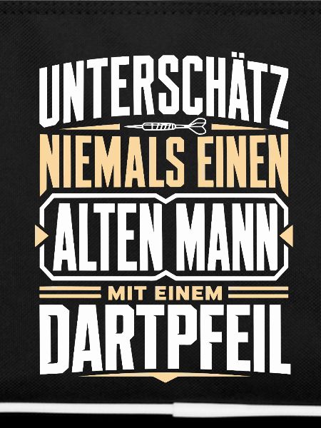 Alter Mann mit Dartpfeil