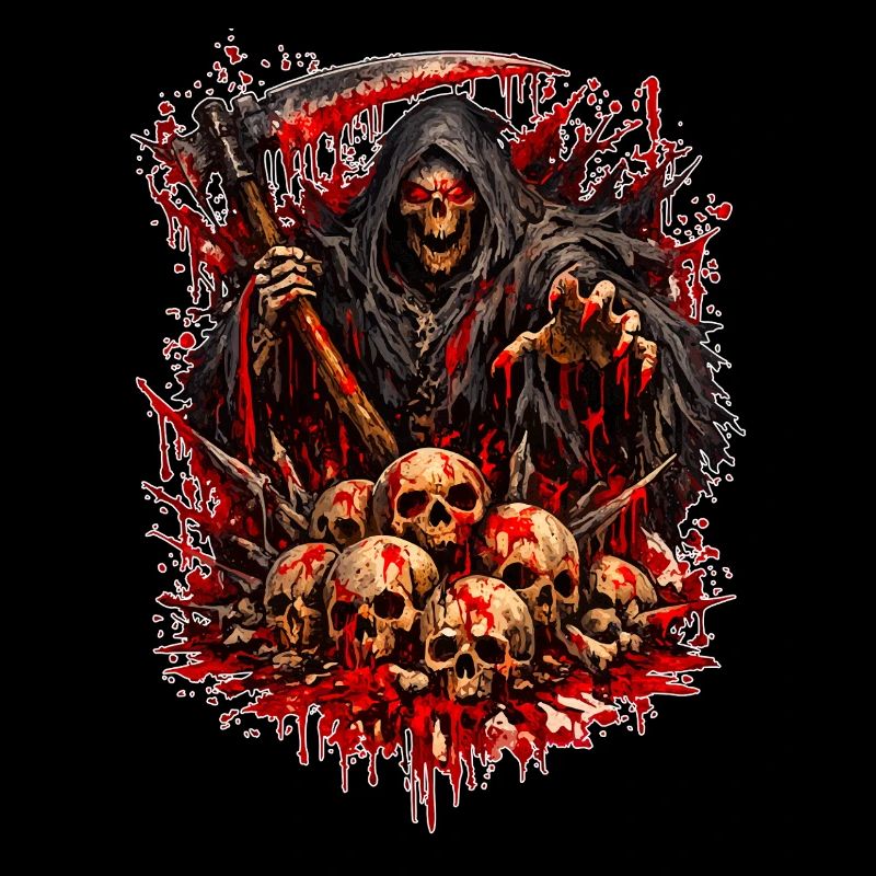 Grim Reaper with Skull Mountain