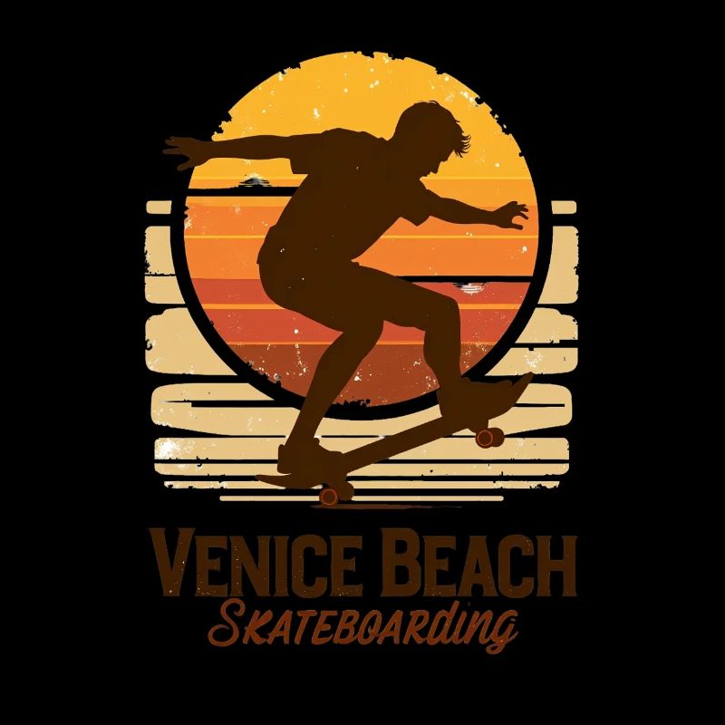 Venice Beach Skateboard Sunset