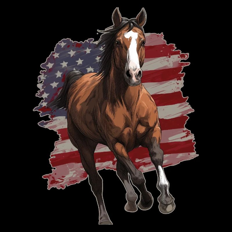 Drapeau des États-Unis de cheval