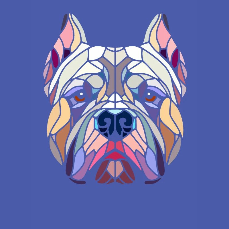 American bully geometric art, polygon head
