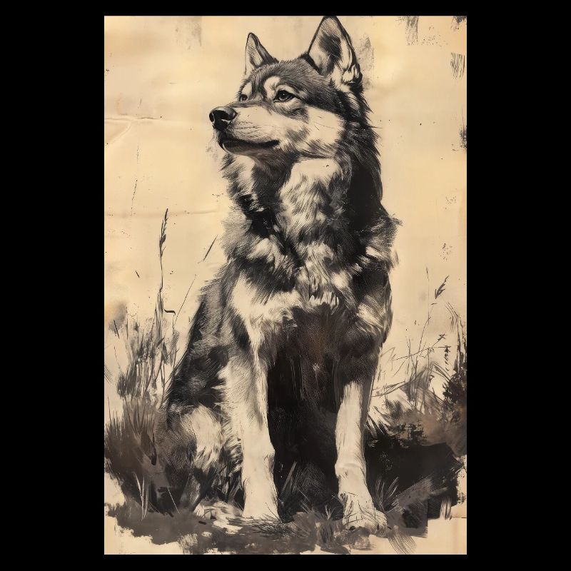 Illustration eines Wolfes