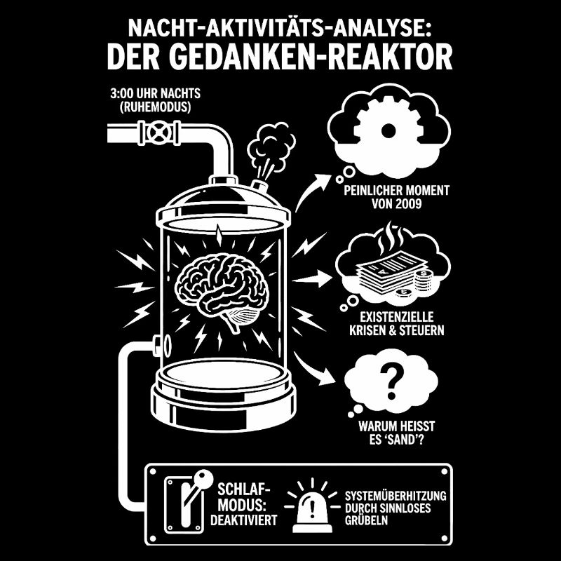 Graphique d’analyse de nuit drôle du réacteur de pensée