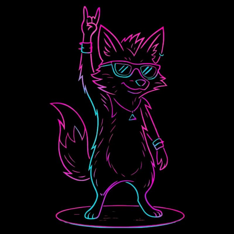 Rocking Fox With Sunglasses Cool