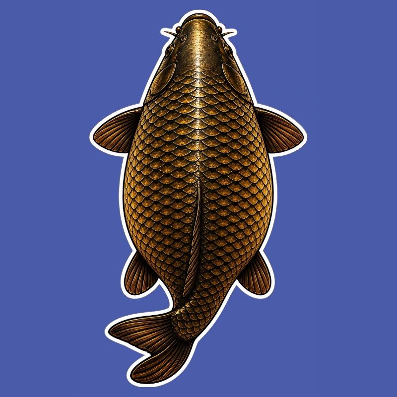 Vue du sommet de la carpe dorée – Conception de pêche propre