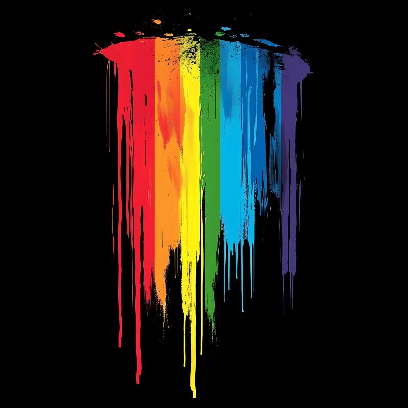 Subtil et cool Dripping Pride drapeau arc en ciel Design