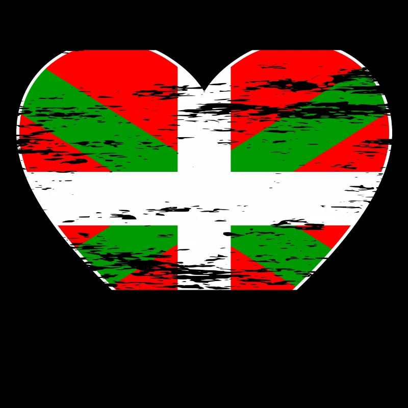 Drapeau basque coeur utilisé