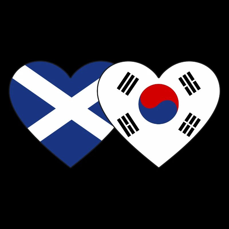 Ecosse Corée du Sud Drapeau Coeur