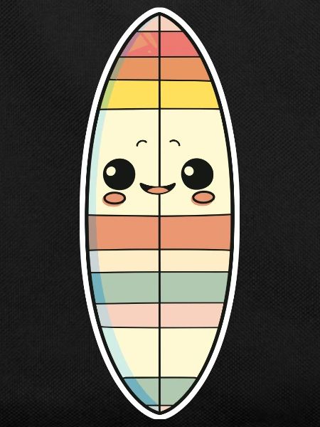 Surfbrett Comic Stil