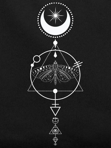 Alchemie der Himmlischen Motte Glyphe
