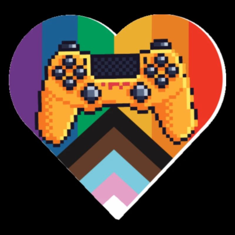 Pixel-Controller Herz im Regenbogen