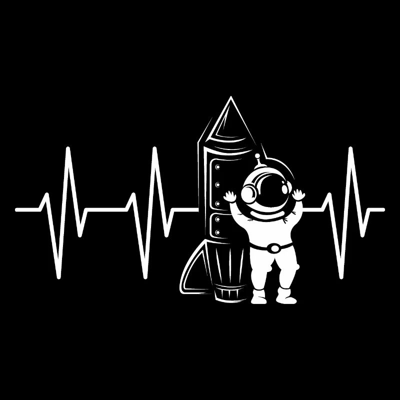 Rocketman Heartbeat Pulse Rocket Astronaut Symbol