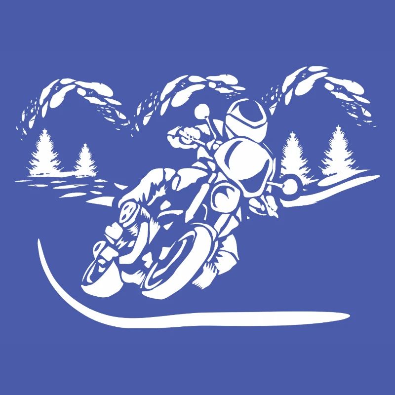 Motorrad Waldsilhouette