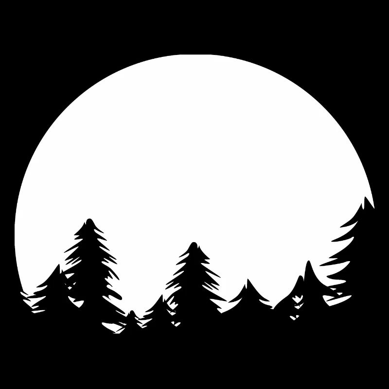 Moon, Forest, Trees, Nature, Shadow, Evening, Tranquility Symbol