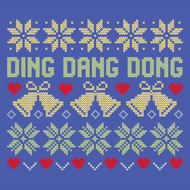 Ugly Christmas Sweater Pattern Snowflake Bell