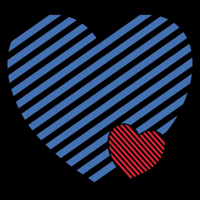 Doppel Herz - Design textile Geschenkidee