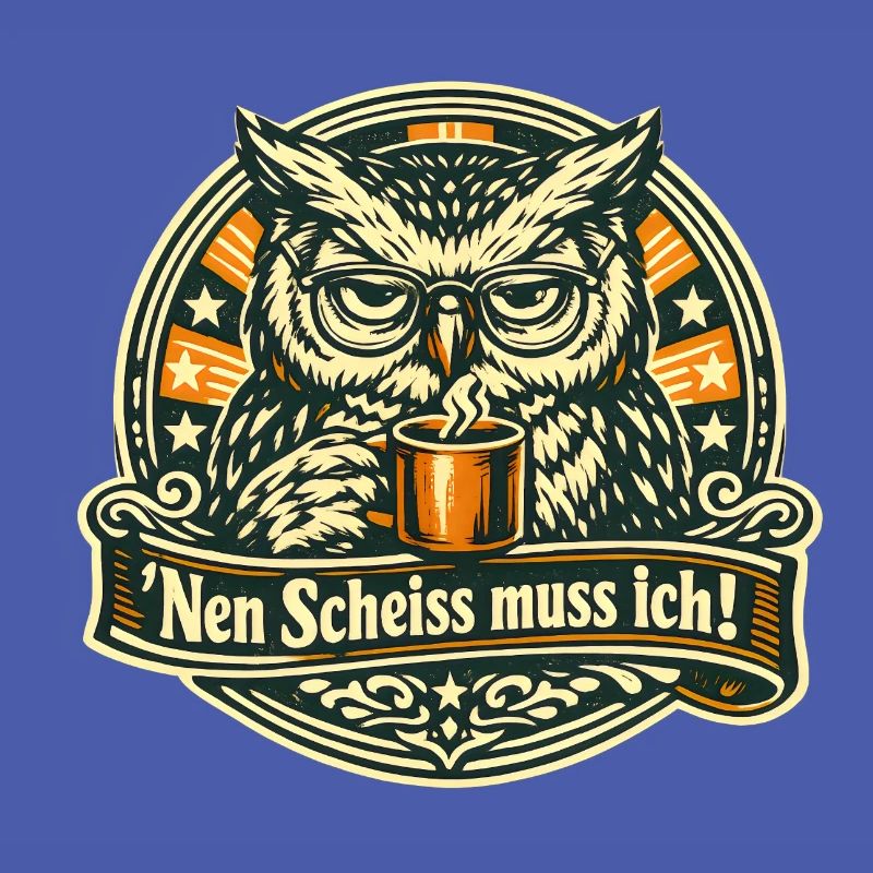 Nen Scheiss muss ich frecher Spruch mit Eule