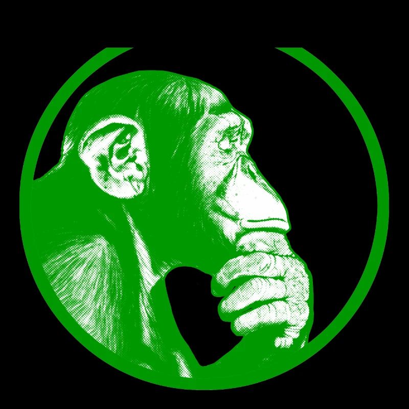 Think after monkey chimpanzee