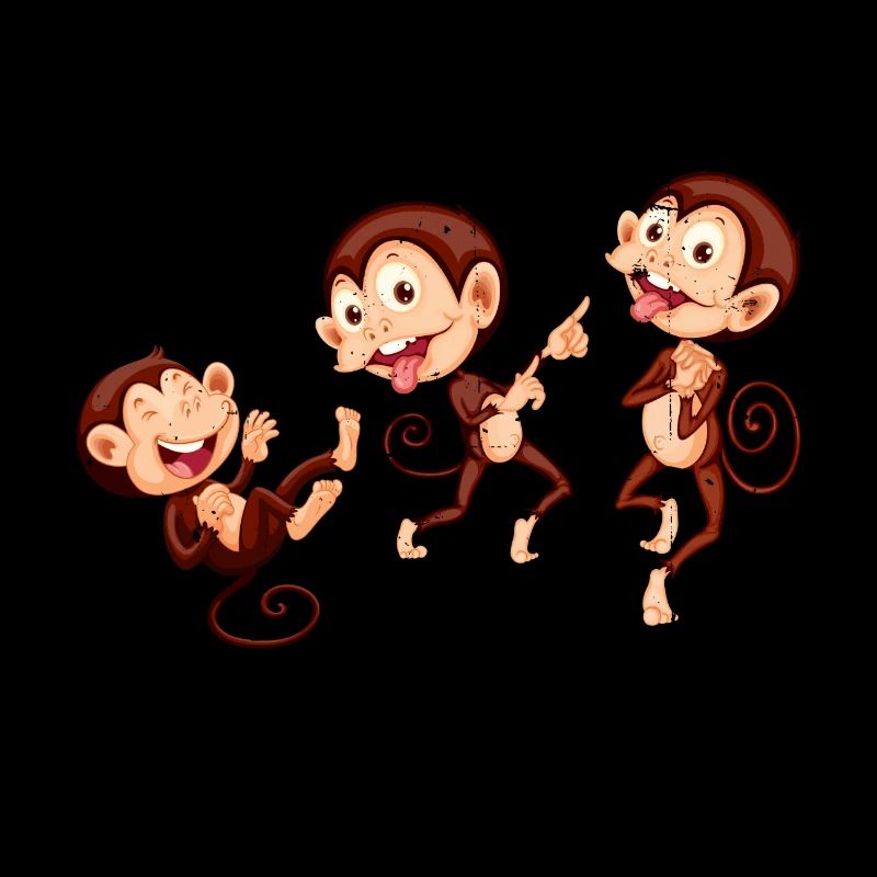 Three Monkeys. Drei Äffchen.