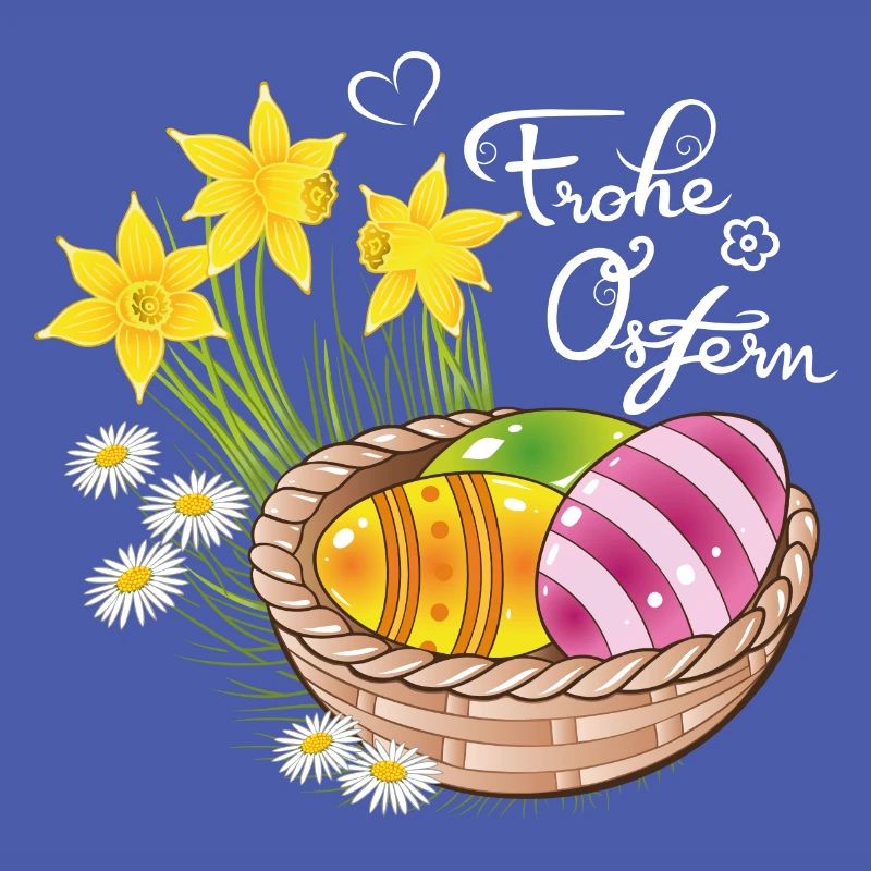 Happy Easter Easter basket Easter eggs Easter flowers eggs