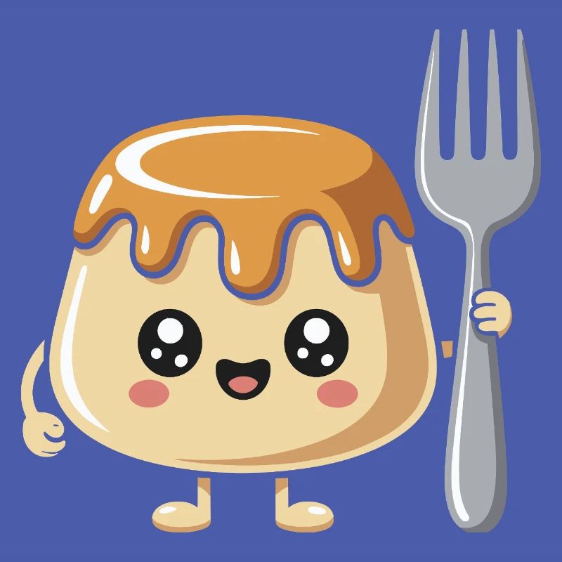 Pudding with fork