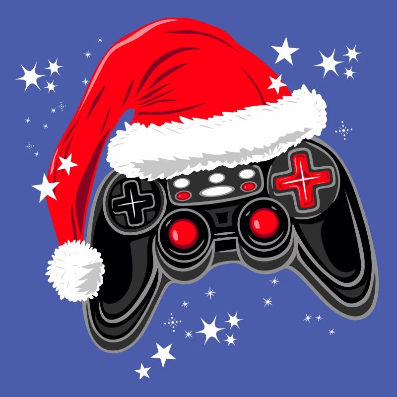 Gaming controller with Santa hat