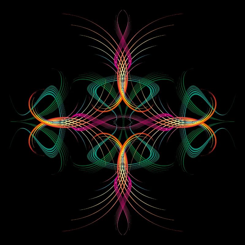very delicate dynamically flowing cross ornament