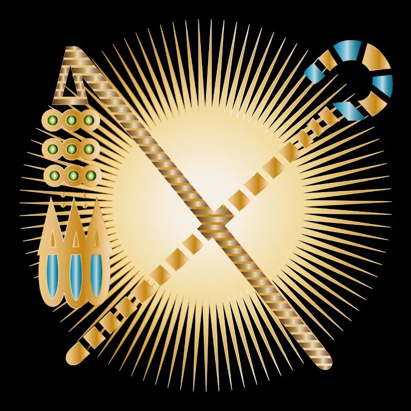 radiant hook & threshing flail pharaohs sceptre