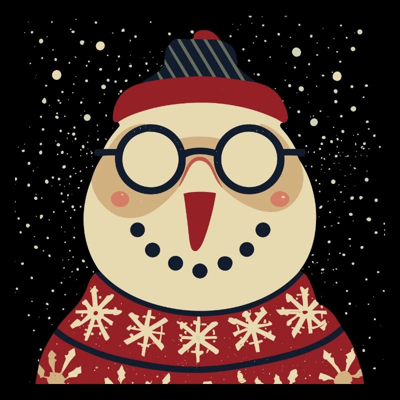 Winter Eulenpullover mit Brille