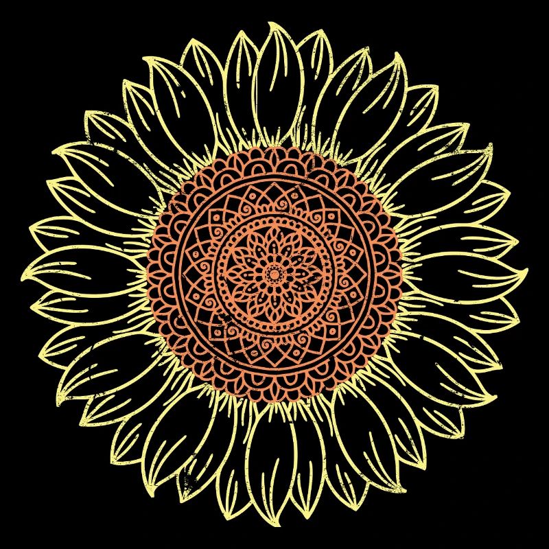 Conception complexe de mandala tournesol