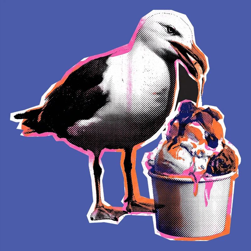 Möwe Isst Eis