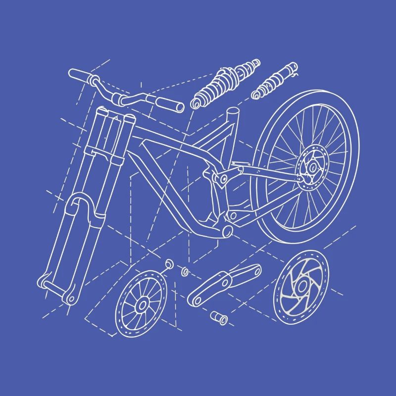 MTB Downhill Geometry Exploded View