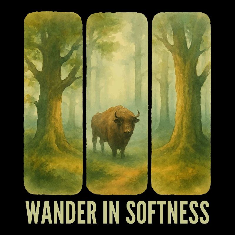 Wandernde Bisons im Wald