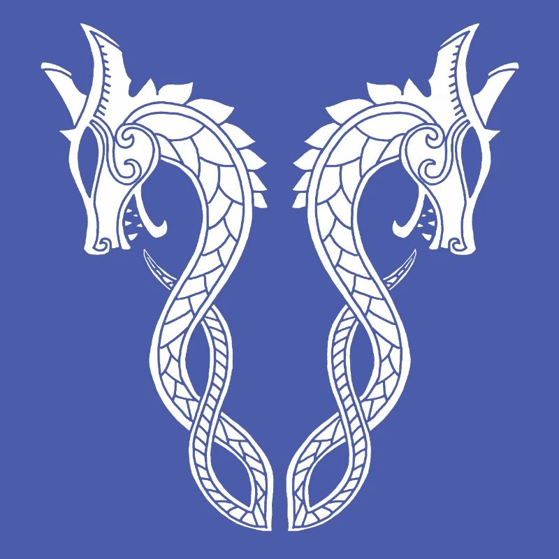 Weißer Drache mit zwei Köpfen